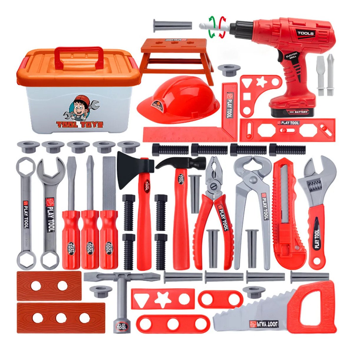Caja de Herramientas de juguete naranja para niños